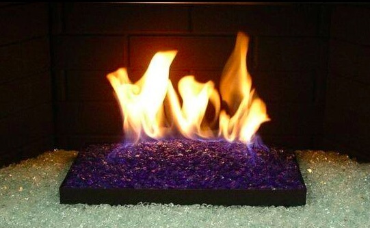 fire glass purple on white
