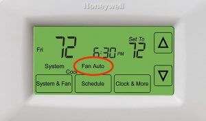 thermostat fan switch auto
