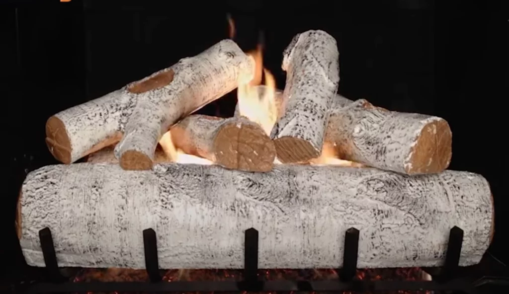 tfp white birch wood gas log set