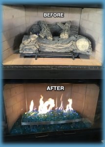 gas fireplace modernization