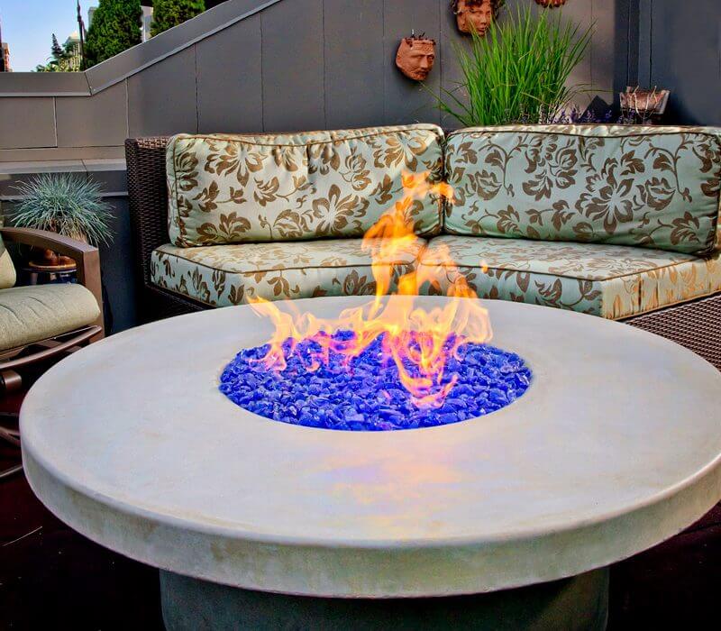 Four Seasons Courtyard Gas Fire Pit Coffee Table With Stainless